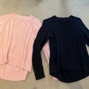 Black and Pink Cable-knit Sweaters (SOLD TOGETHER)